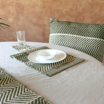 Handwoven Organic Cotton Table Mat | Reversible