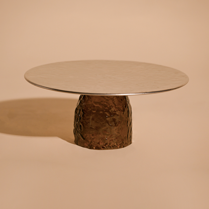 Cosmic Cake Stand | Hammered Stainless Steel