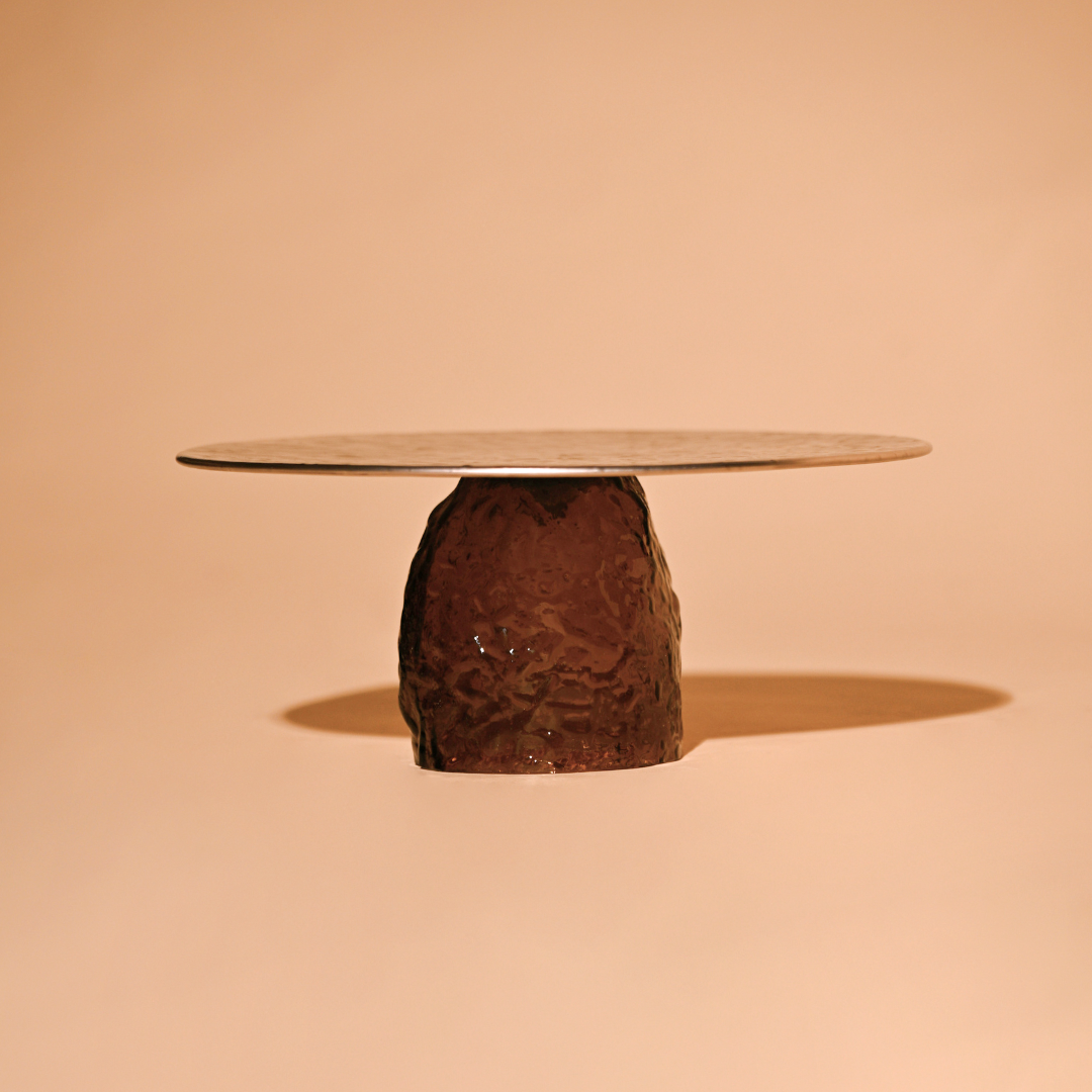 Cosmic Cake Stand | Hammered Stainless Steel