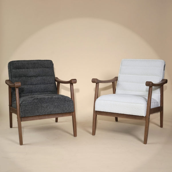 Rhea Bouclé Armchair - Grey