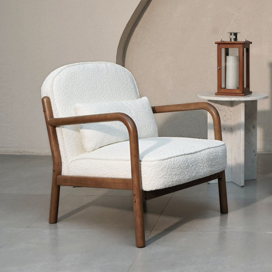 Elara Bouclé Armchair - White