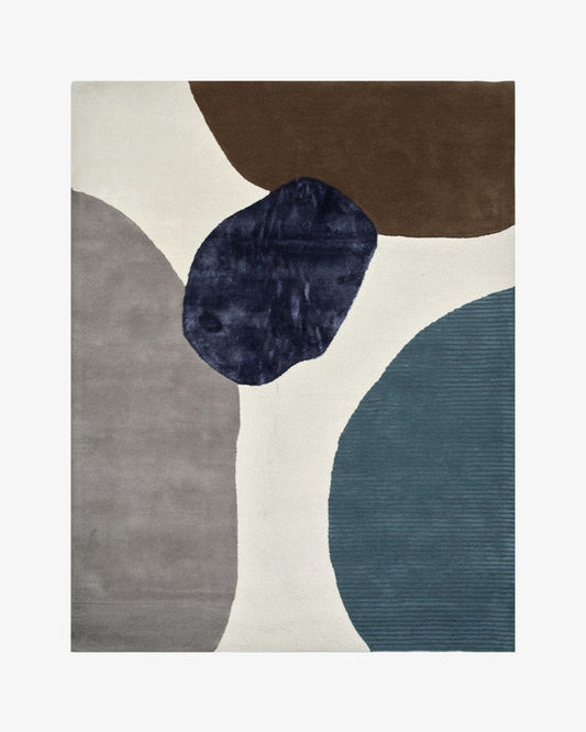 Profound Wool & Silk Rug / Ivory Teal | Popyuli