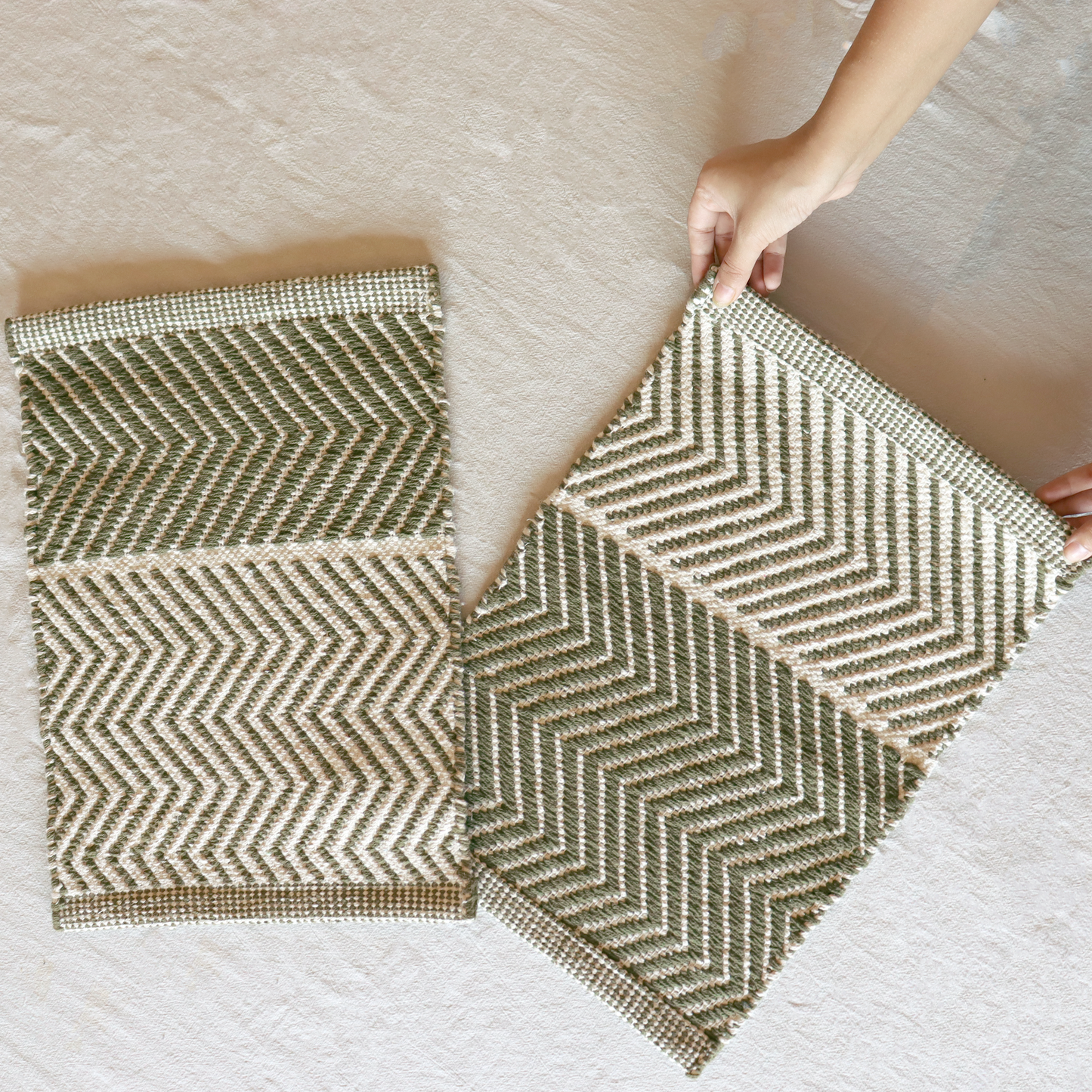 Handwoven Organic Cotton Table Mat | Reversible