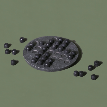 Black Marble Solitaire Board | Pure Black Marble