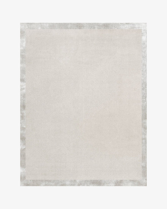 Fragment Wool & Silk Rug / White smoke | Popyuli