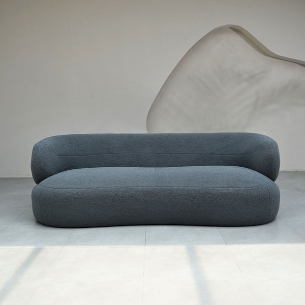 Faye Three Seater Bouclé Sofa - Slate Grey
