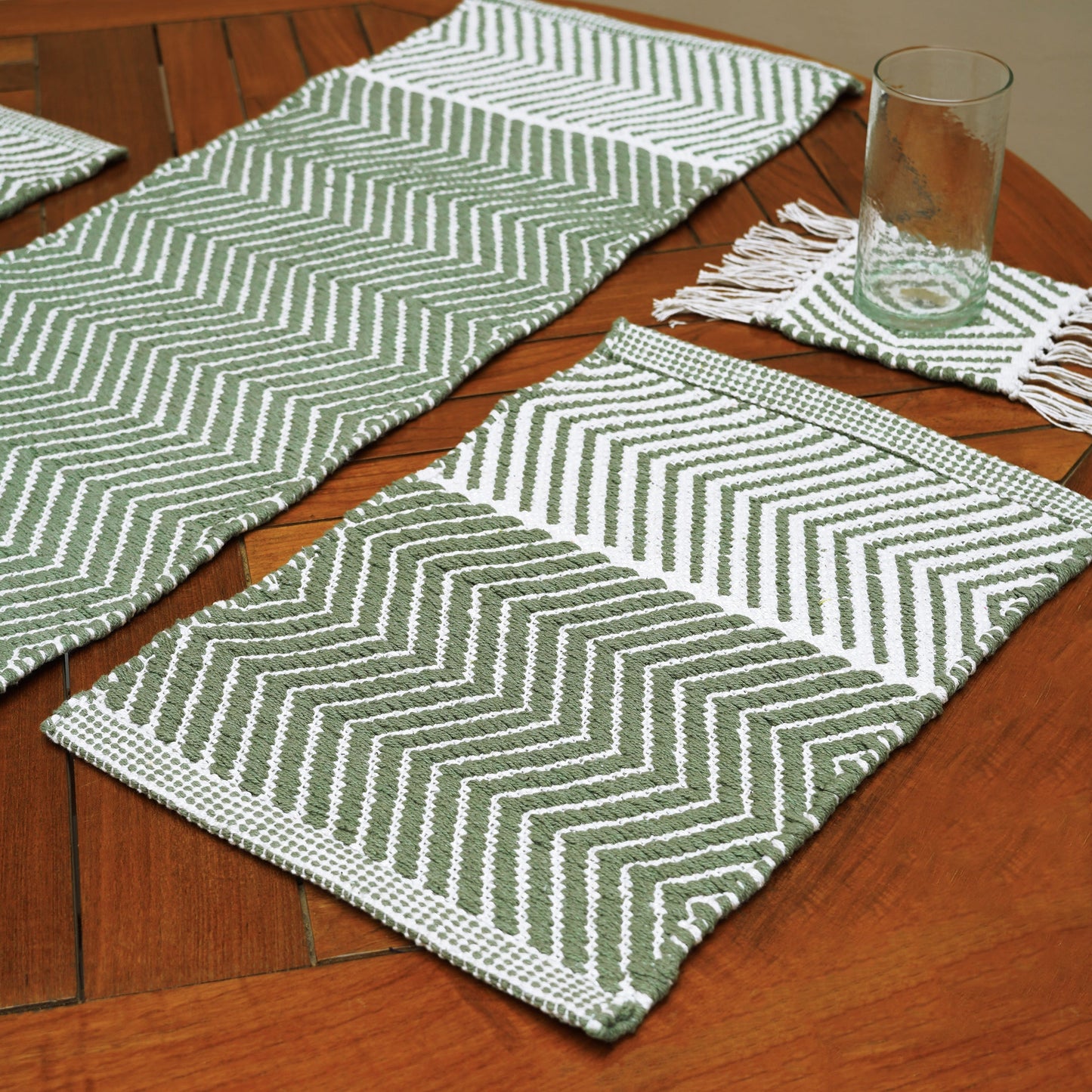 Handwoven Organic Cotton Table Mat | Reversible