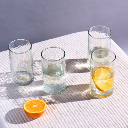 Hammered Glasses Set of 4 | Handblown