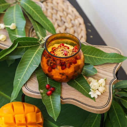 Hand-Blown Glass Matka Set with Brass Spoons - 8 Pcs