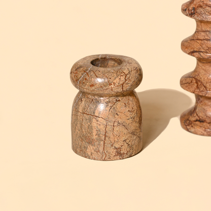 Astra Marble Tealight Holder | Rainforest Brown