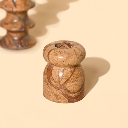 Astra Marble Tealight Holder | Rainforest Brown