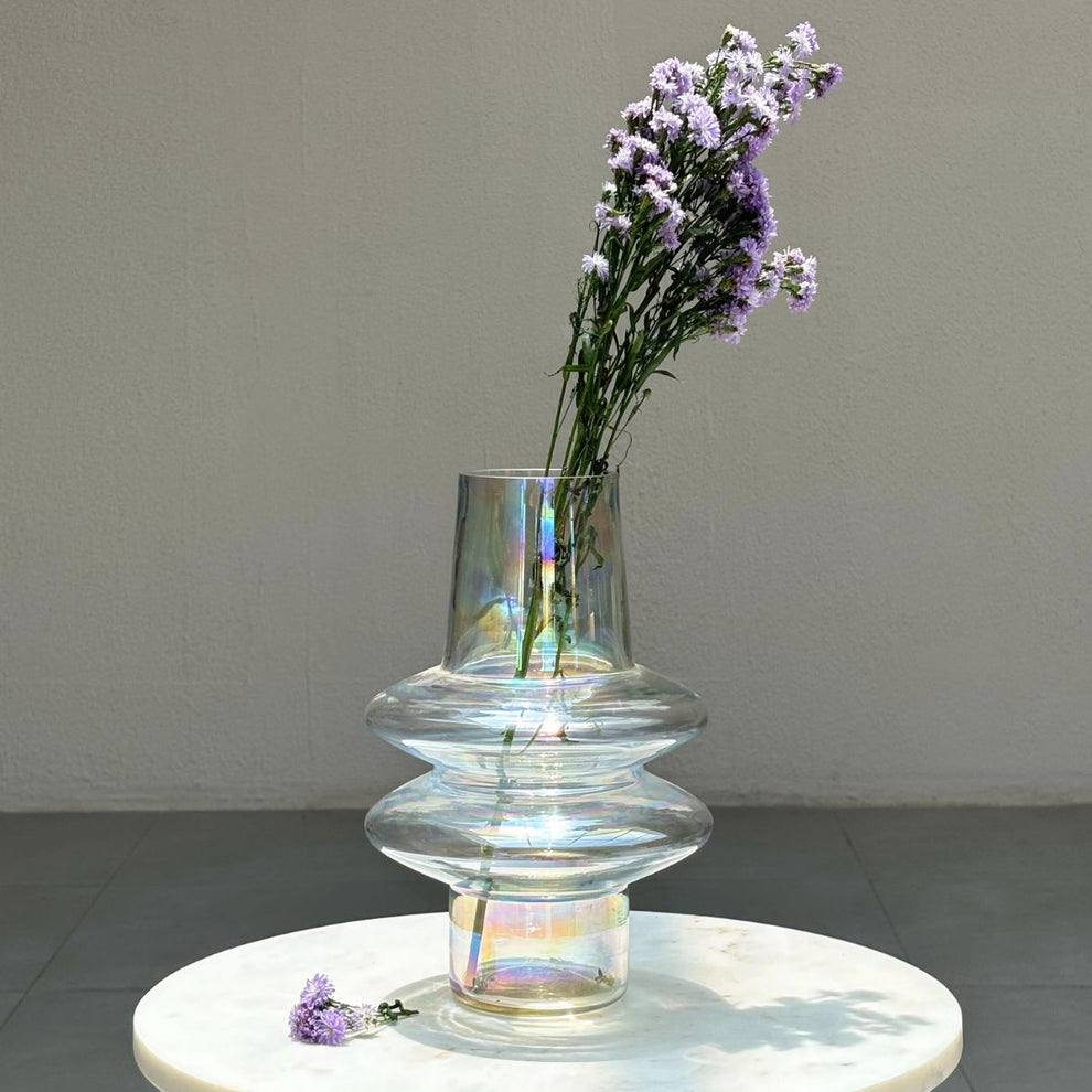 Ripple Glass Vase | glass vases for Indian homes by Popyuli