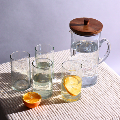 Hammered Glasses Set of 4 | Handblown