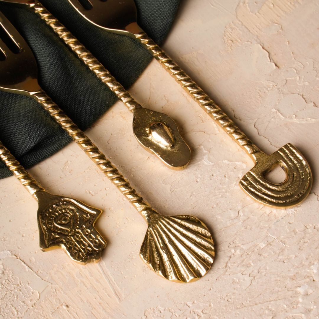 Brass Dessert Forks (Set of 4)