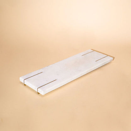 Marble Tray With Brass Feet | Black & White