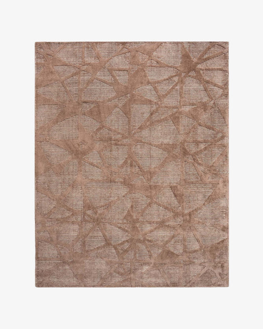 Sepia Wool & Silk Rug | Popyuli