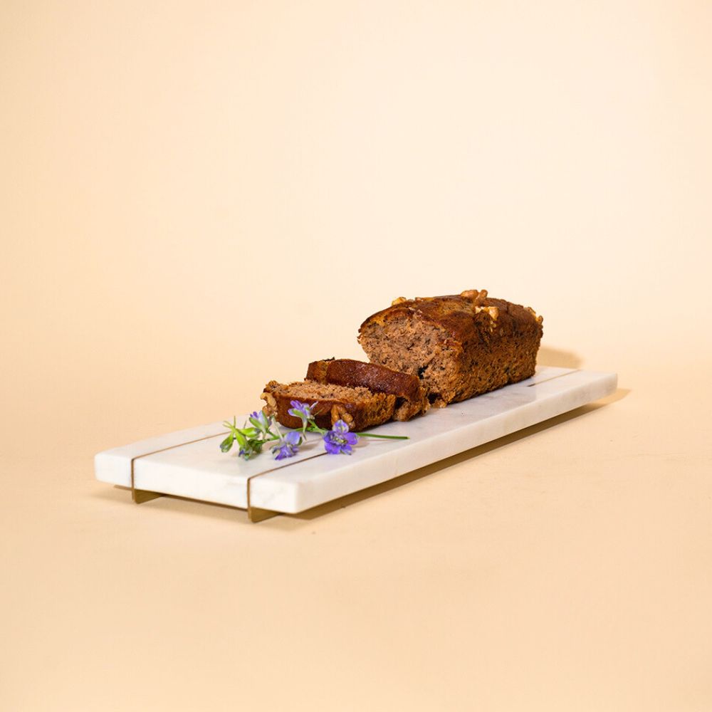 Marble Tray With Brass Feet | Black & White
