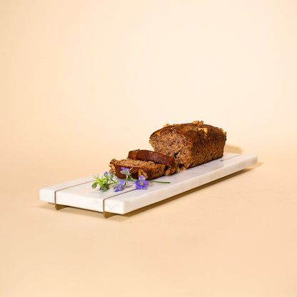 Marble Tray With Brass Feet | Black & White