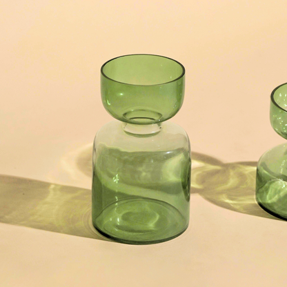 Sage Green Tinted Glass Vase | Handblown India