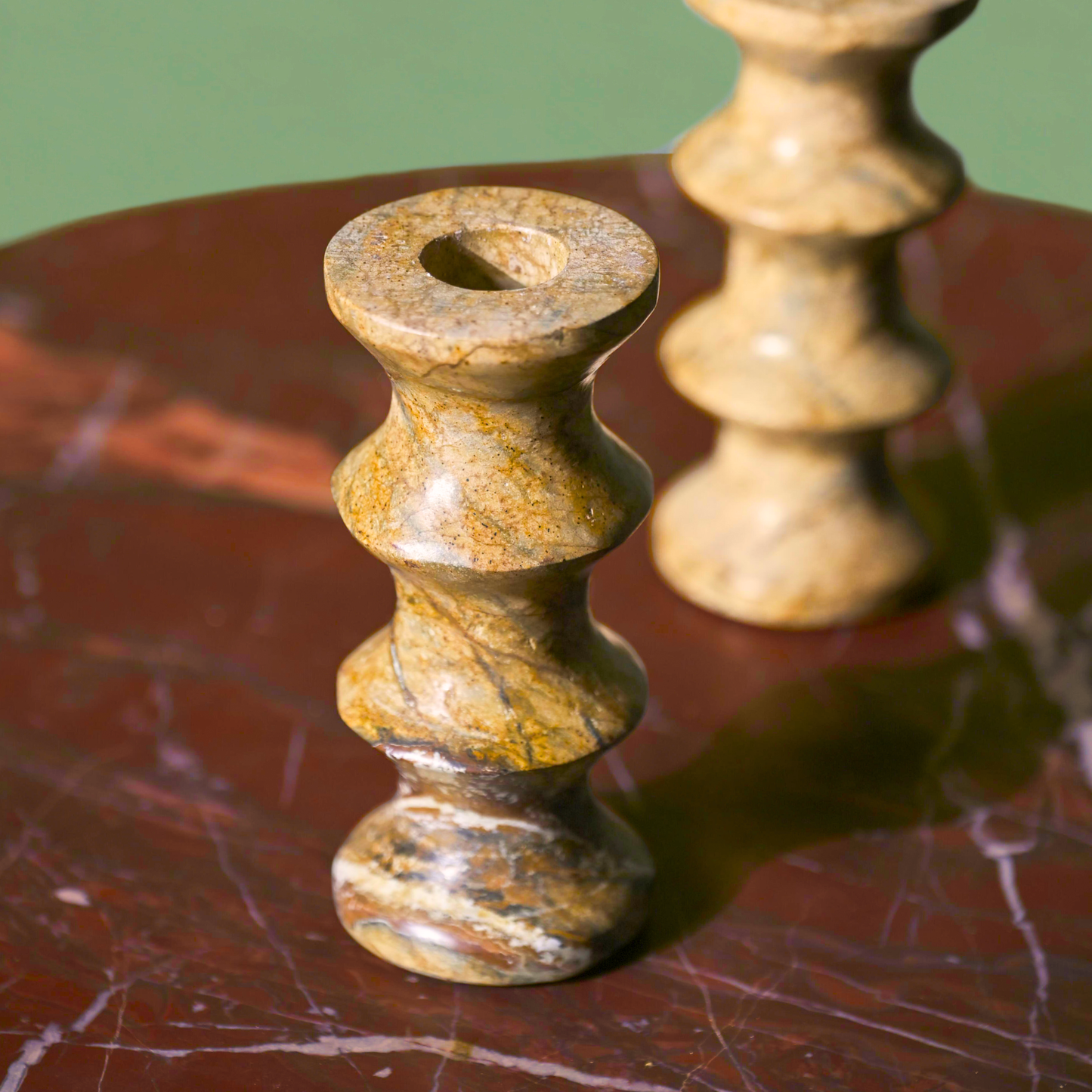 Astra Marble Candle Holders | Set of 2