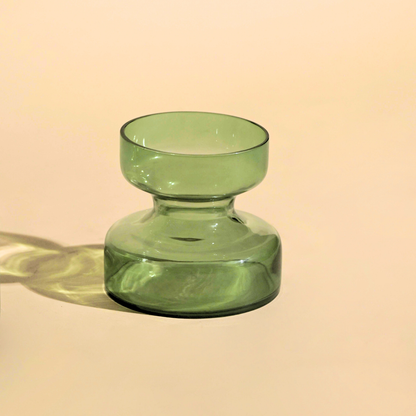 Sage Green Tinted Glass Vase | Handblown India
