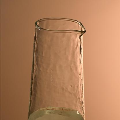 Frosted Hammered Glass Carafe | Handblown India