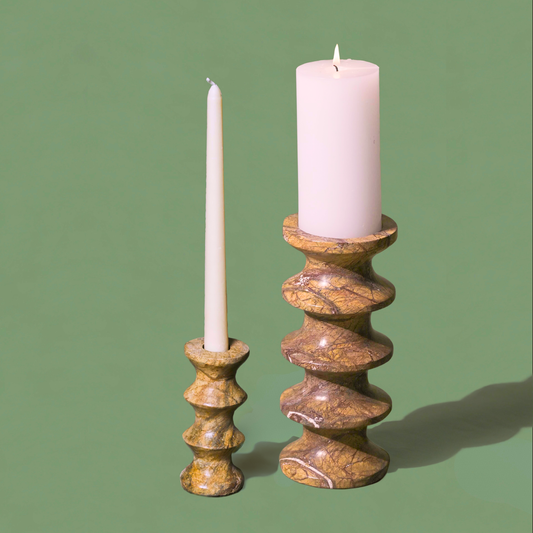Astra Marble Candle Holders | Set of 2