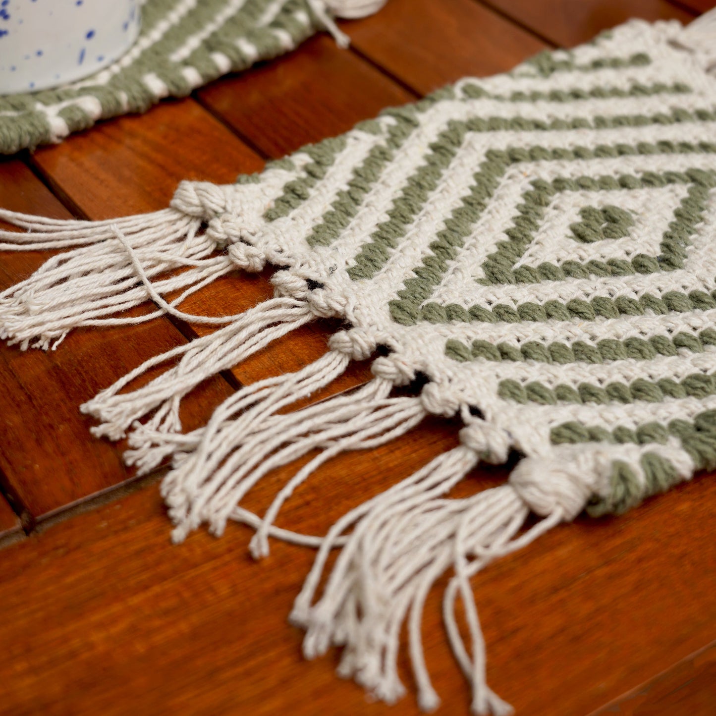Handwoven Mug Rugs | Set of 2 | Organic Cotton
