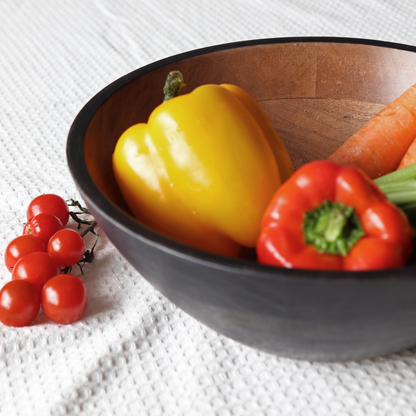 Dual Tone Acacia Wood Salad Bowl