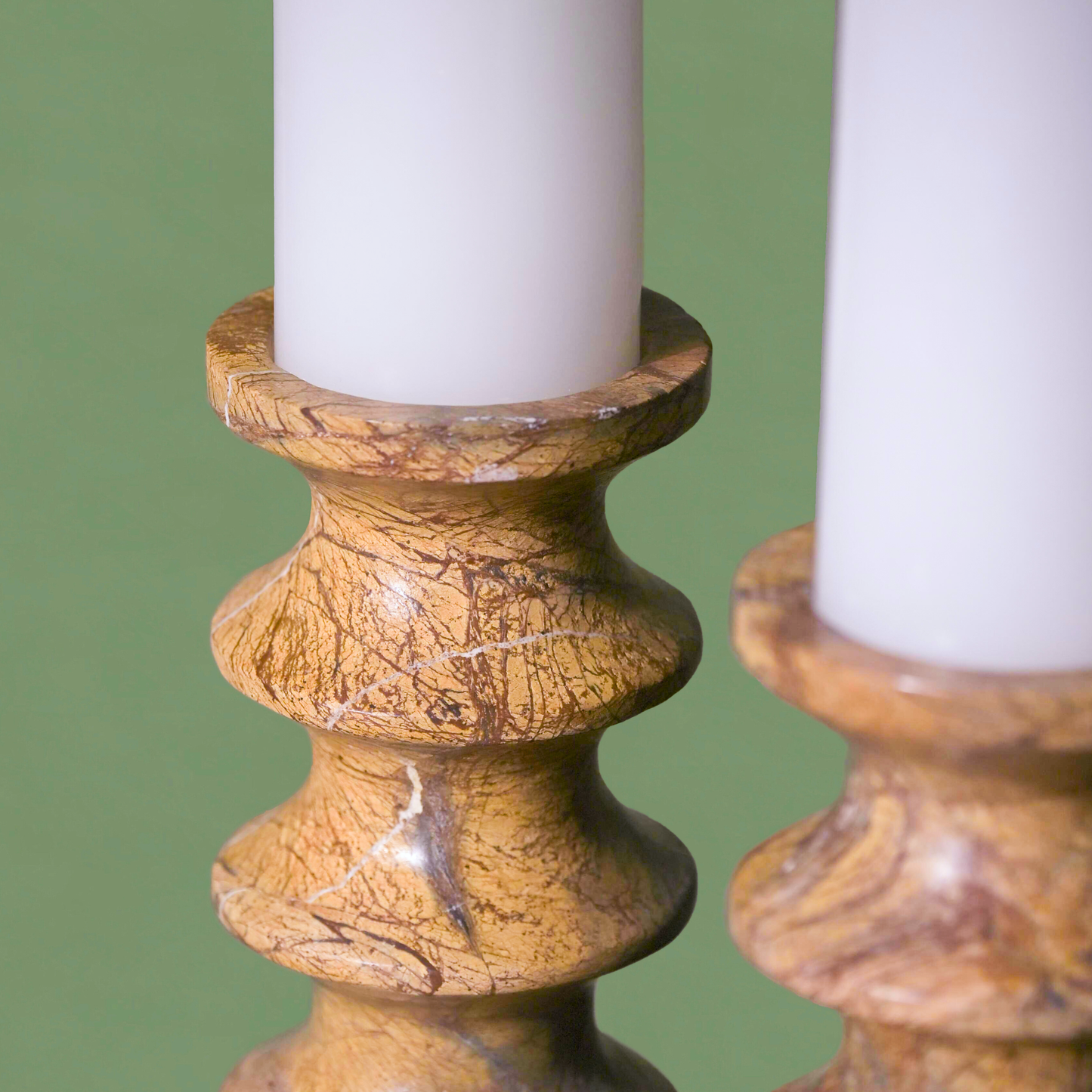 Astra Marble Candle Holders | Set of 2