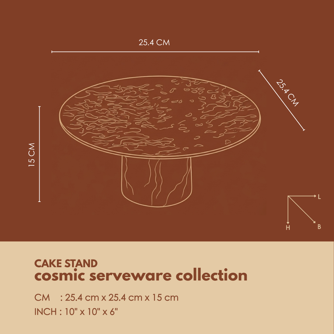 Cosmic Cake Stand | Hammered Stainless Steel