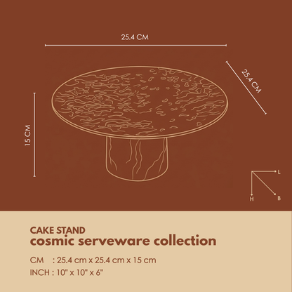Cosmic Cake Stand | Hammered Stainless Steel