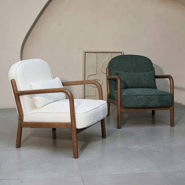 Elara Bouclé Armchair - White