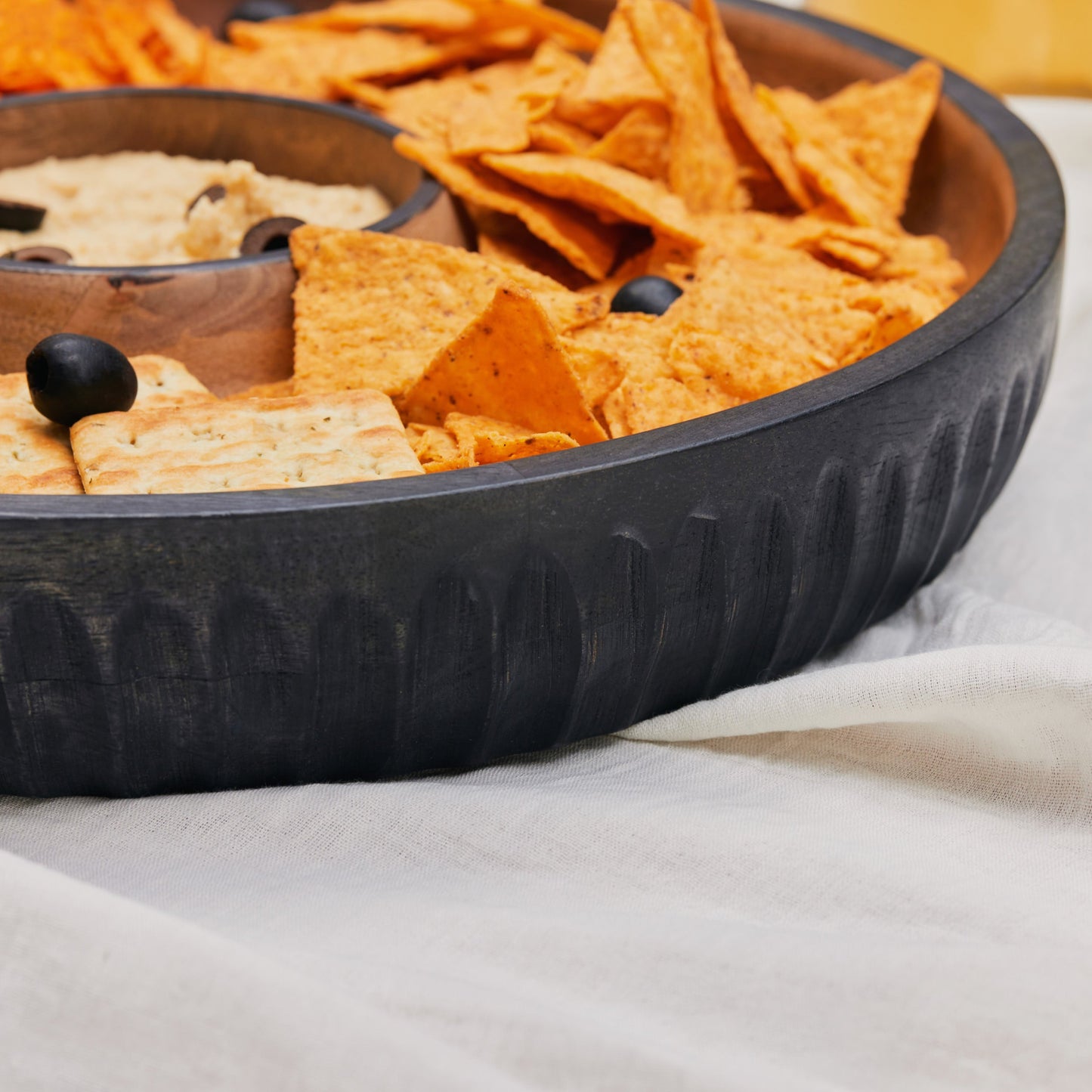Dual Tone Wooden Chip & Dip | Mango Wood