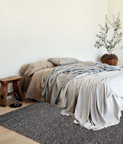 Cobble Handwoven Wool Rug - Charcoal