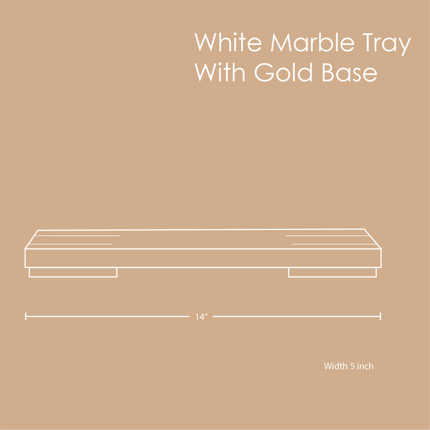 Marble Tray With Brass Feet | Black & White