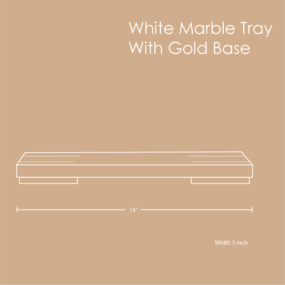 Marble Tray With Brass Feet | Black & White