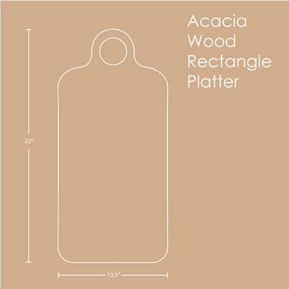 Acacia Wood Rectangular Platter | Handcrafted