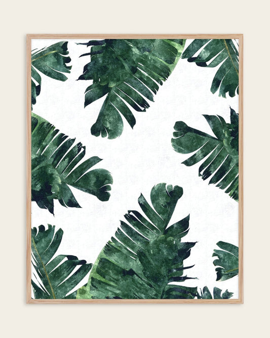 Banana Leaves Watercolor — Watercolor — Botanical wall art print