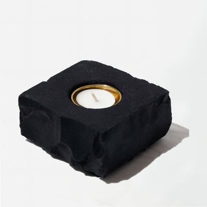 Noir Slate Tealight Holder