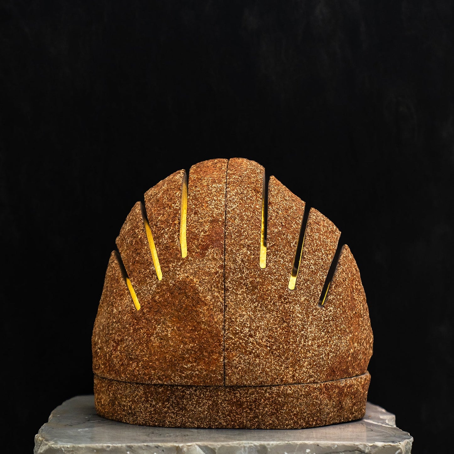 Striped Boulder Lamp