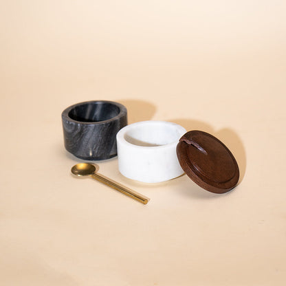 Stacked Marble Spread Jars | Set of 2 | With Lid