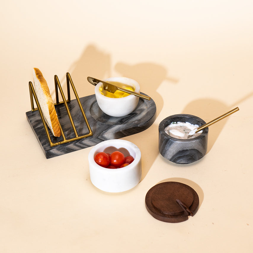 Grey Marble Breakfast Tray | Pure Grey Marble