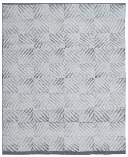 Snow Grey Hand-Knotted Wool Rug