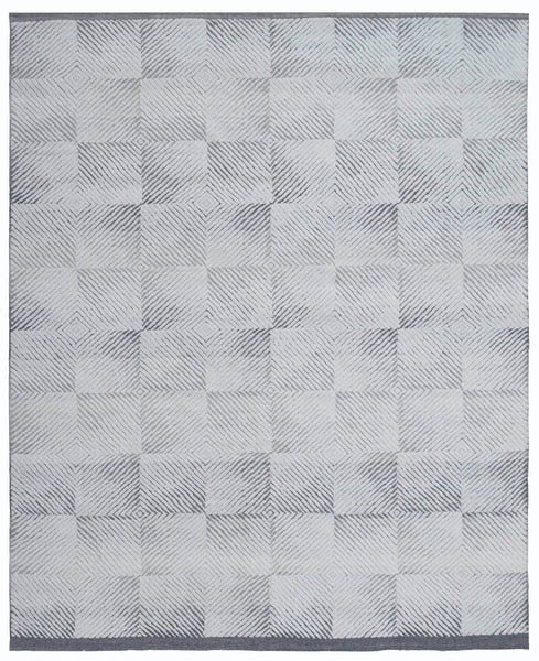 Snow Grey Hand-Knotted Wool Rug