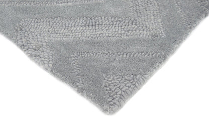 Lead Hand-Tufted Grey Wool Rug