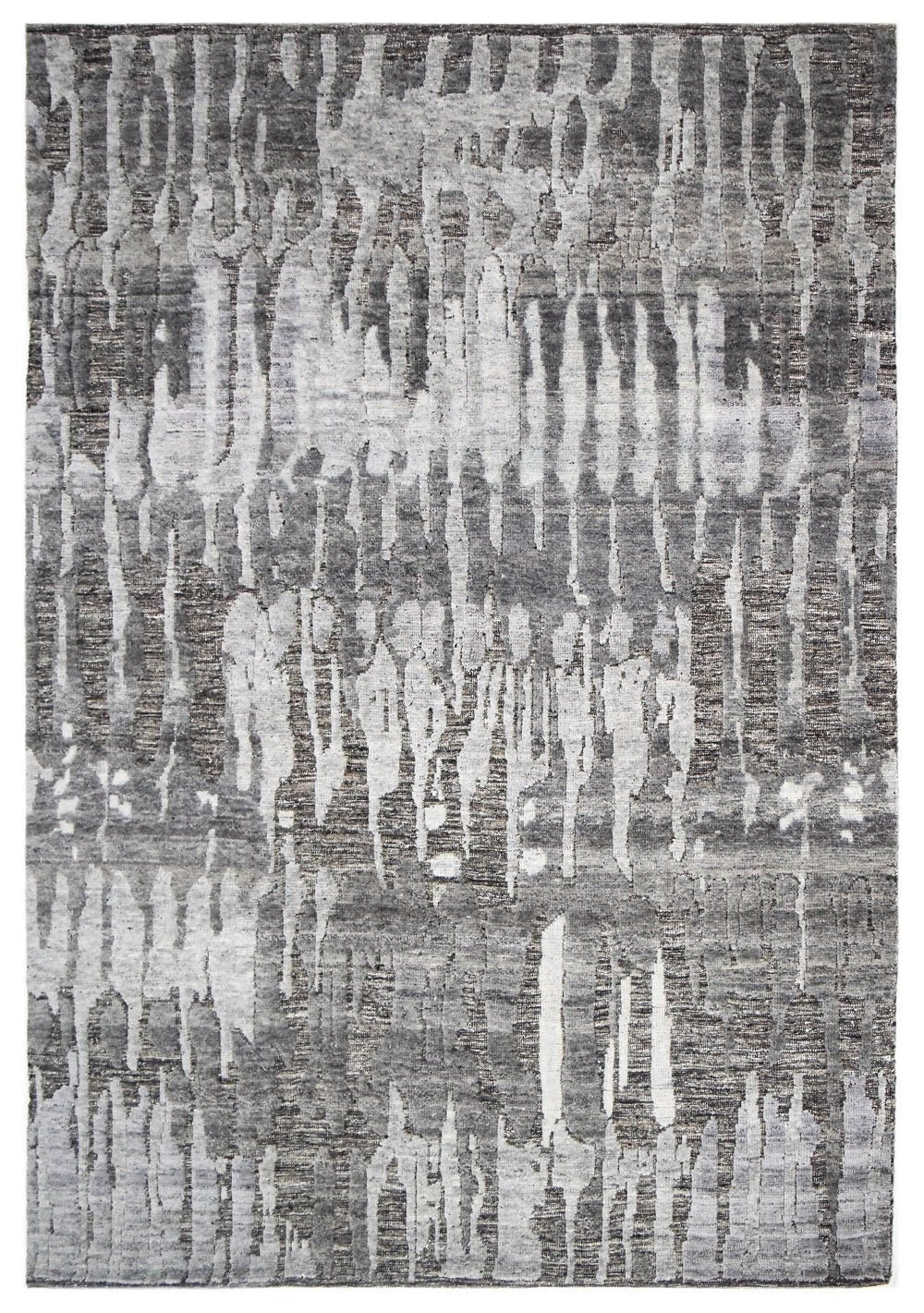Abalone Hand-Knotted New Zealand Wool Rug - Grey Abstract (8x10)