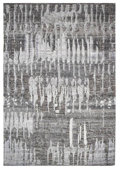 Abalone Hand-Knotted New Zealand Wool Rug - Grey Abstract (8x10)