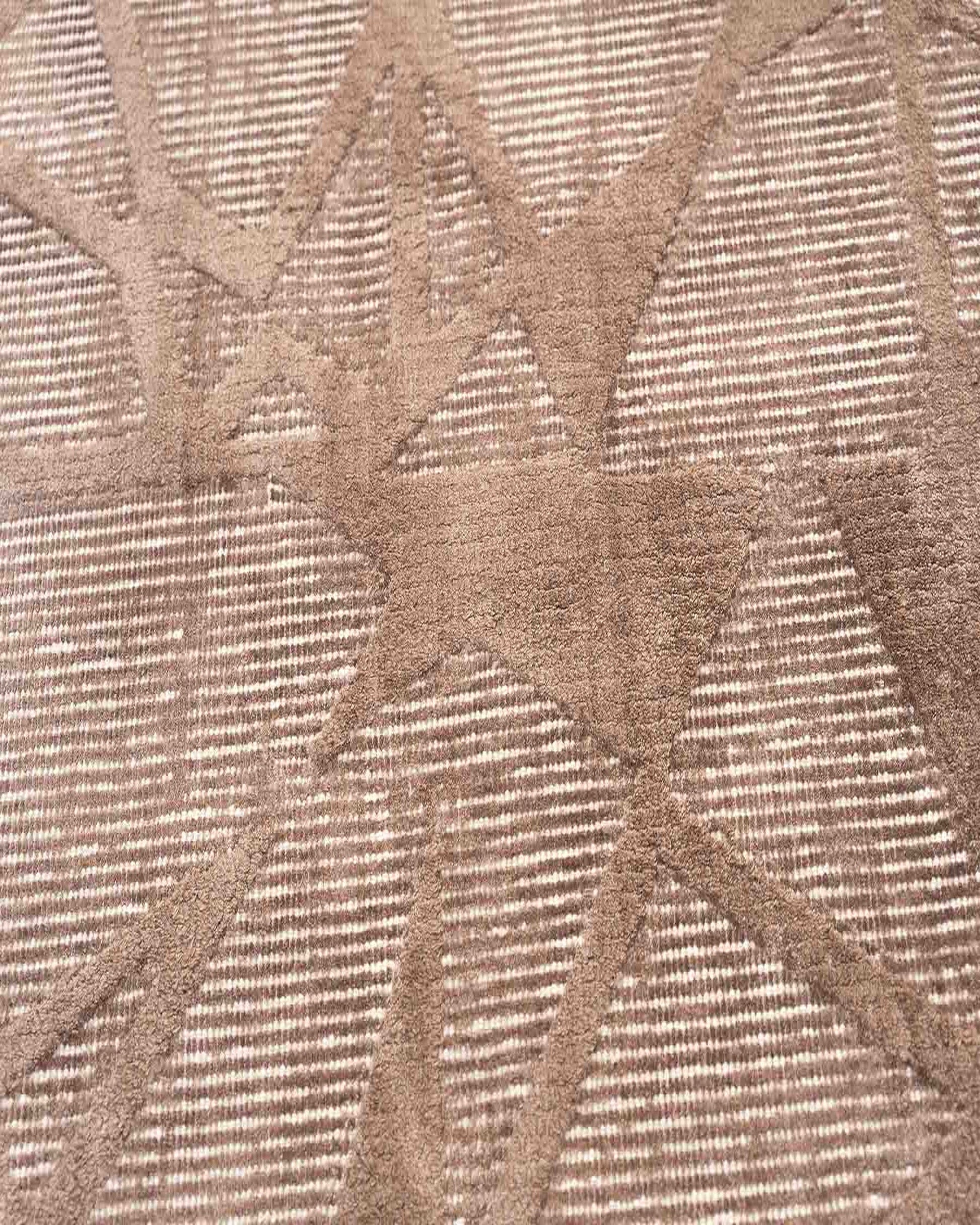 Sepia Wool & Silk Rug | Popyuli