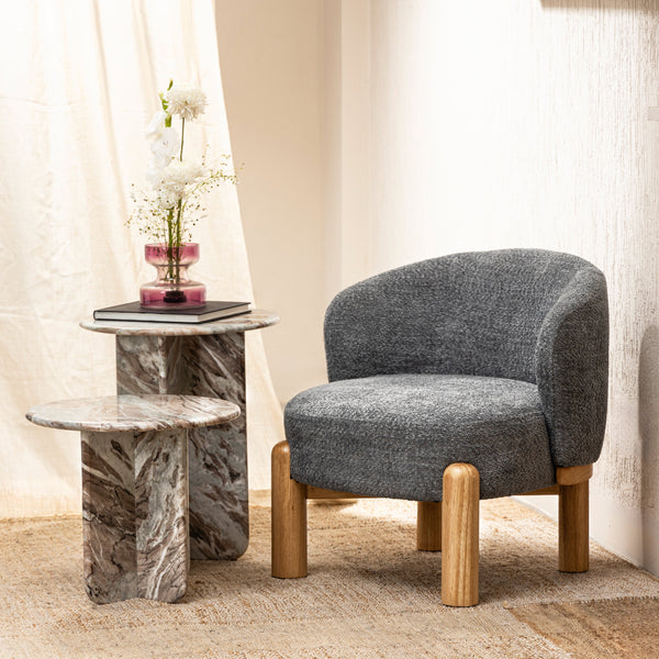 Eloise Chenille Chair - Grey